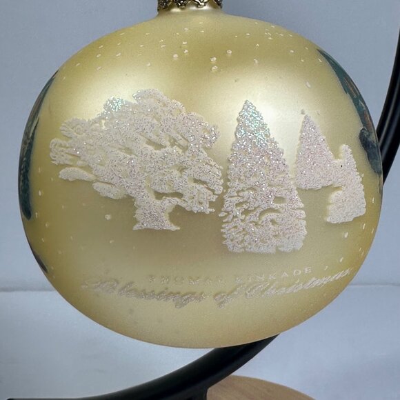 Thomas Kinkade "Blessings Of Christmas" Glass Hand-Painted Ornament Collectible - Picture 6 of 8